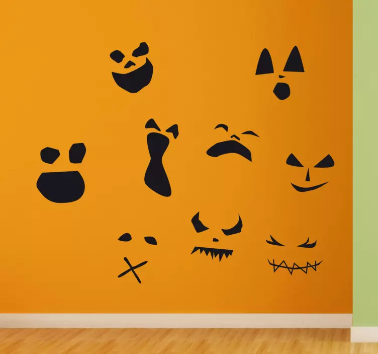 Sticker visages terreur Halloween - TenStickers