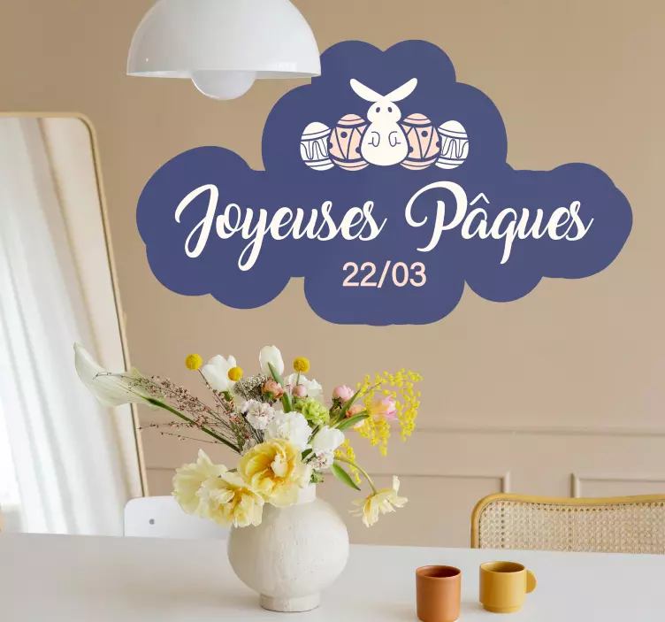 Sticker vitrine joyeuses pâques - TenStickers