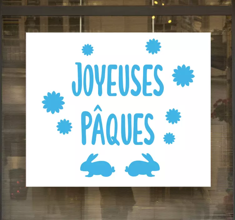 Sticker vitrine joyeuses pâques - TenStickers