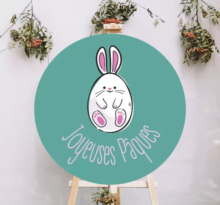 Sticker vitrine joyeuses pâques en français - TenStickers