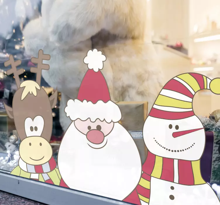 Sticker vitrine Noël renne - TenStickers