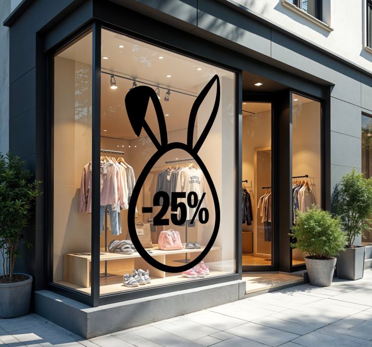 Sticker vitrine réduction pour le jour de pâques - TenStickers