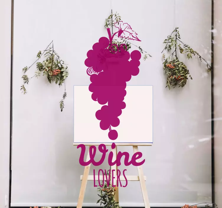 Sticker vitrine vin de grappes de raisin - TenStickers