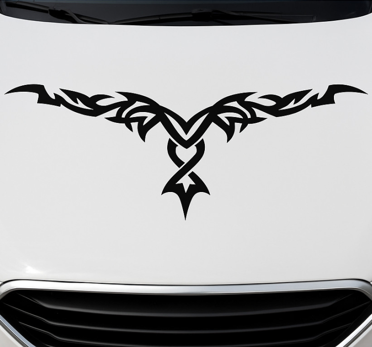 Sticker voiture capot tribal monochrome - TenStickers