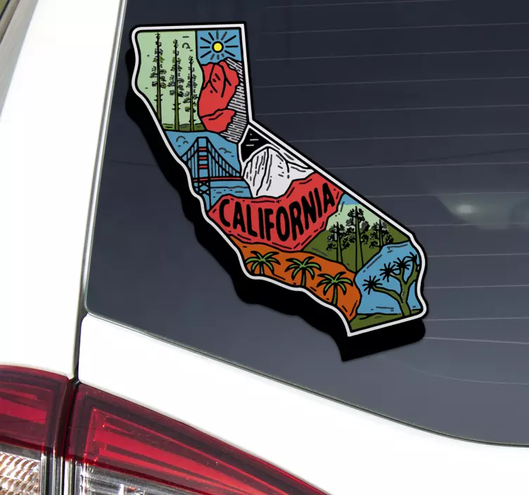Sticker voiture contour de l'État de californie - TenStickers