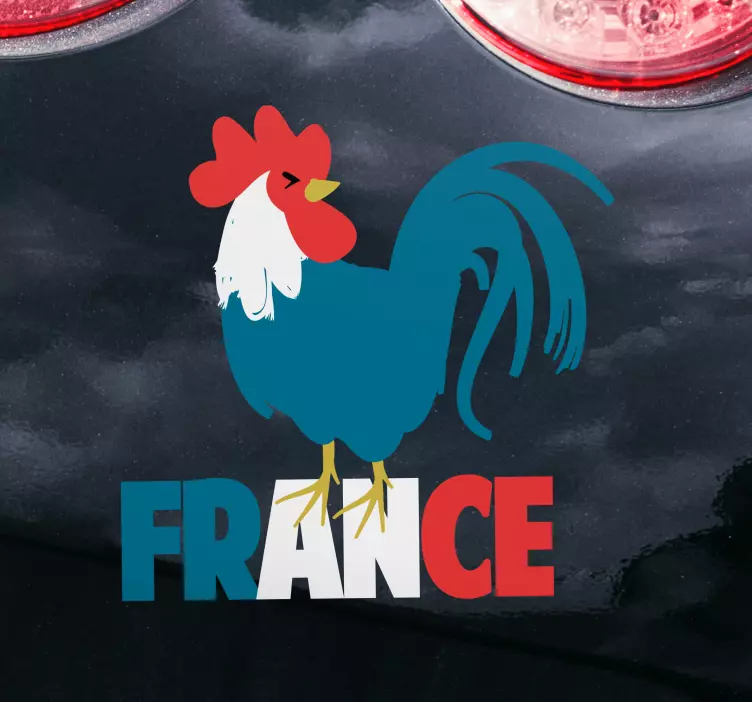Sticker Voiture coq français symbole - TenStickers
