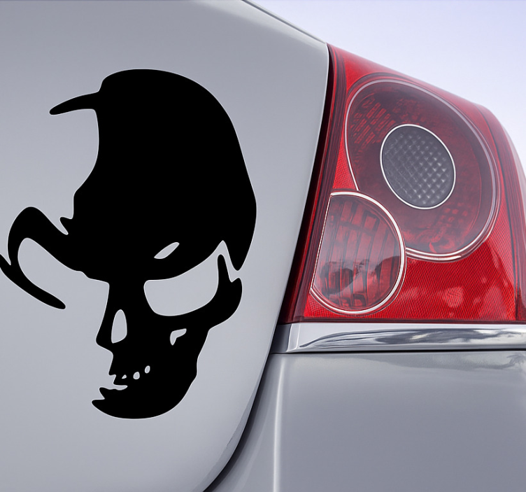 Sticker voiture crâne à moitié mort - TenStickers