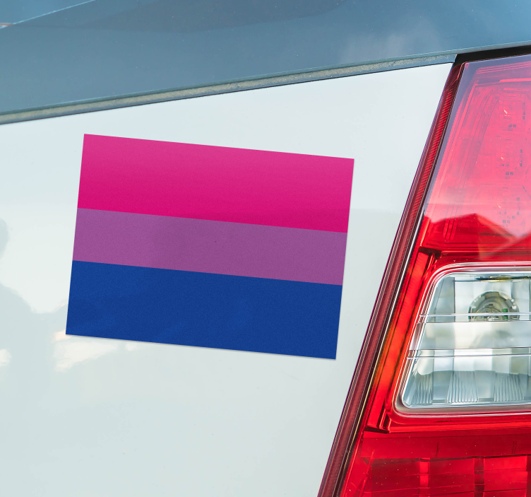 Sticker voiture drapeau bisexuel - TenStickers
