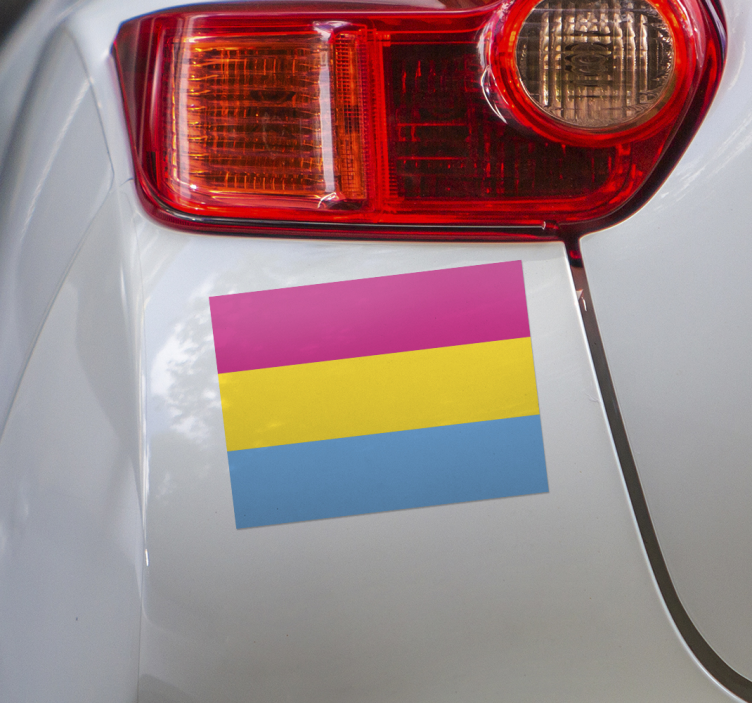 Sticker voiture drapeau pansexuel - TenStickers