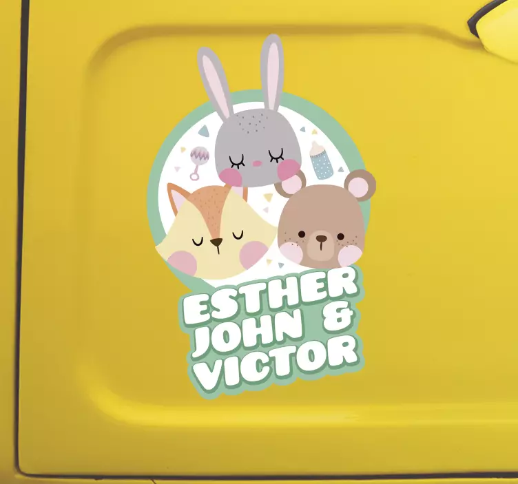 Sticker Voiture enfants à bord personnalisable - TenStickers