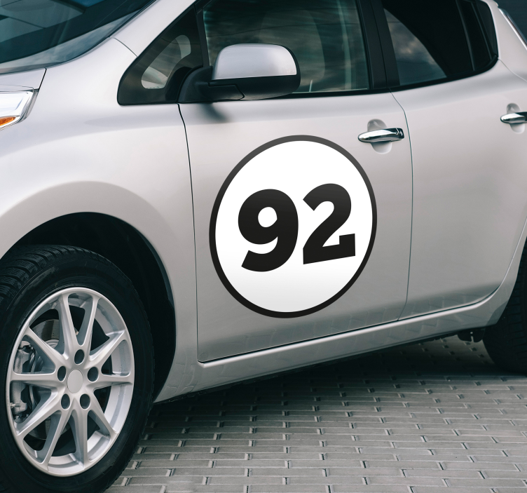 Autocollant voiture personnalisé numéro rallye - TenStickers