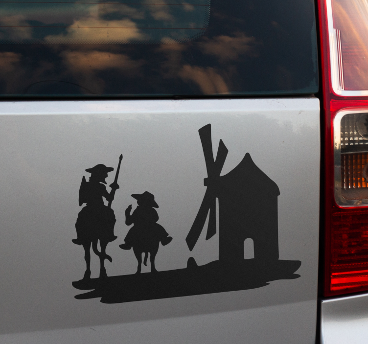 Sticker voiture quichotte et sancho panza - TenStickers