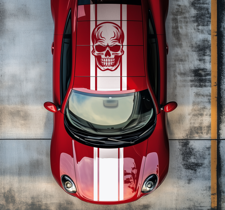 Sticker voiture rayures avec tête de mort - TenStickers