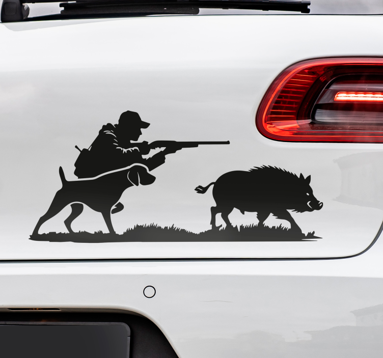 Sticker voiture silhouette de chasse - TenStickers