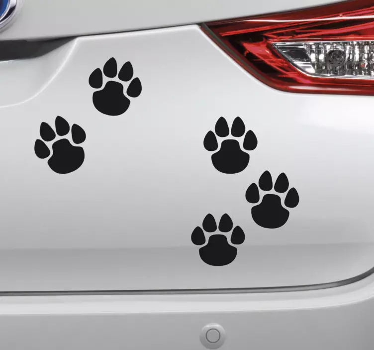 Sticker voiture design pattes de chien - TenStickers