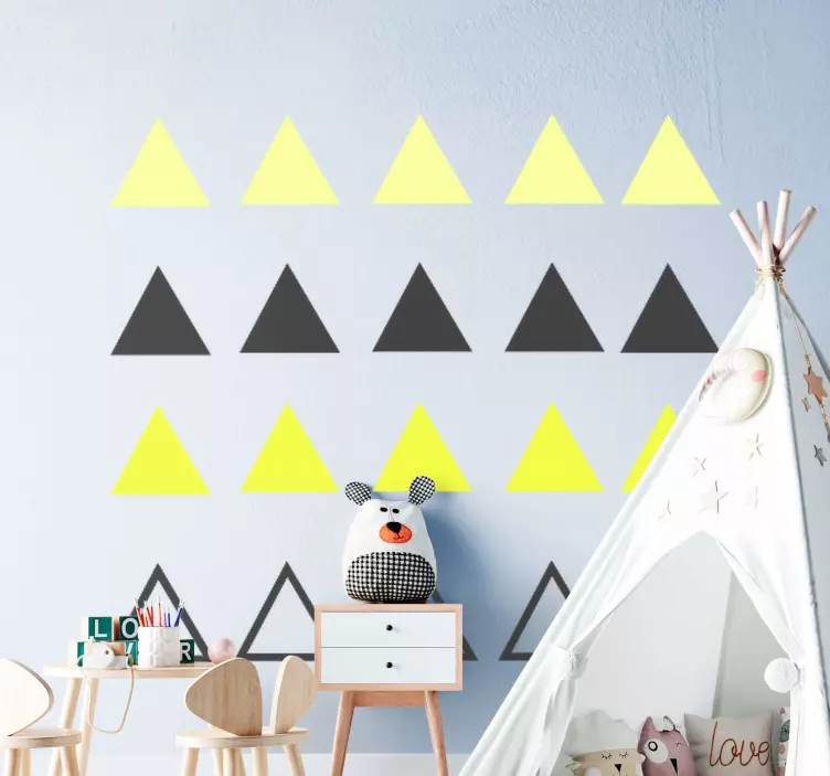 Stickers Bébé triangles jaunes et noirs - TenStickers