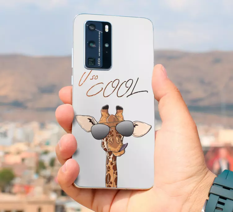 Sticker Huawei dessin girafe cool - TenStickers