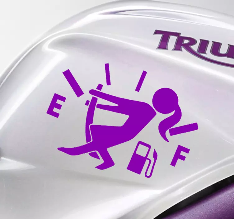 Sticker moto femme carburant vide - TenStickers