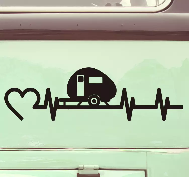 Sticker caravane cardiogramme - TenStickers