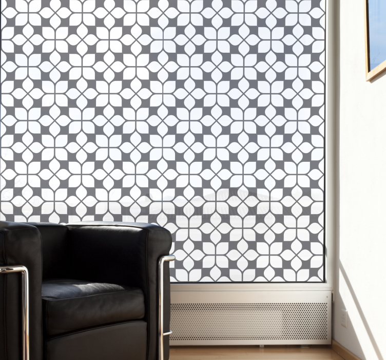 Film fenêtre fleurs forme géometrique - TenStickers