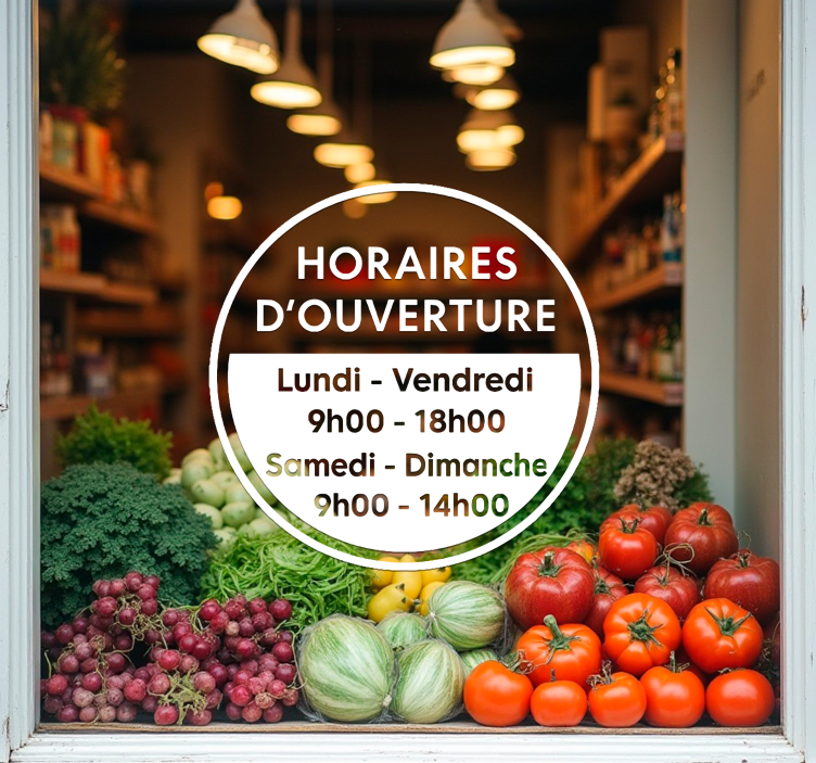 Stickers horaires d'ouverture heures d'ouverture du cercle - TenStickers
