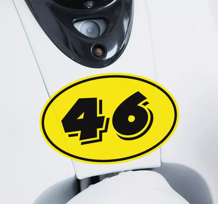 Sticker moto personnalisé jaune et noir chiffre - TenStickers