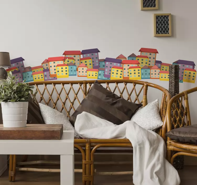 Stickers Monde Maisons colorées - TenStickers