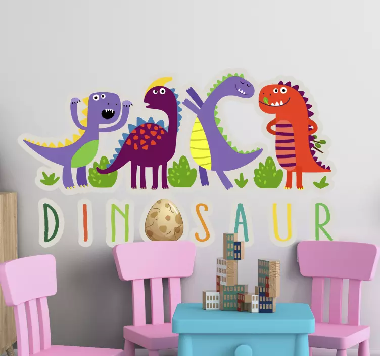 stickers dinosaure équipage d'amis dinosaures - TenStickers