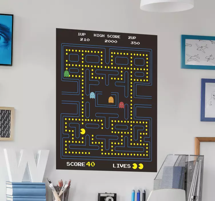 Autocollant de jeu vidéo pacman - TenStickers