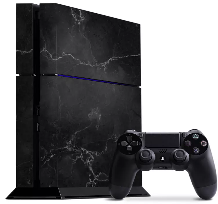 Autocollant PS4 imitation marbre noir - TenStickers