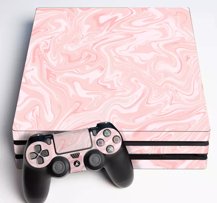 Autocollant PS4 imitation marbre rose - TenStickers