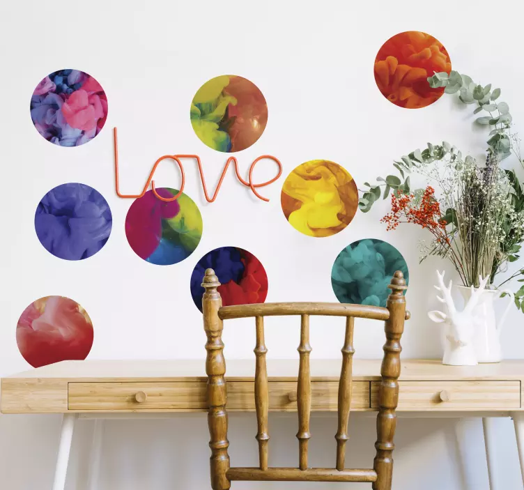 Stickers ronds vapeur couleur - TenStickers