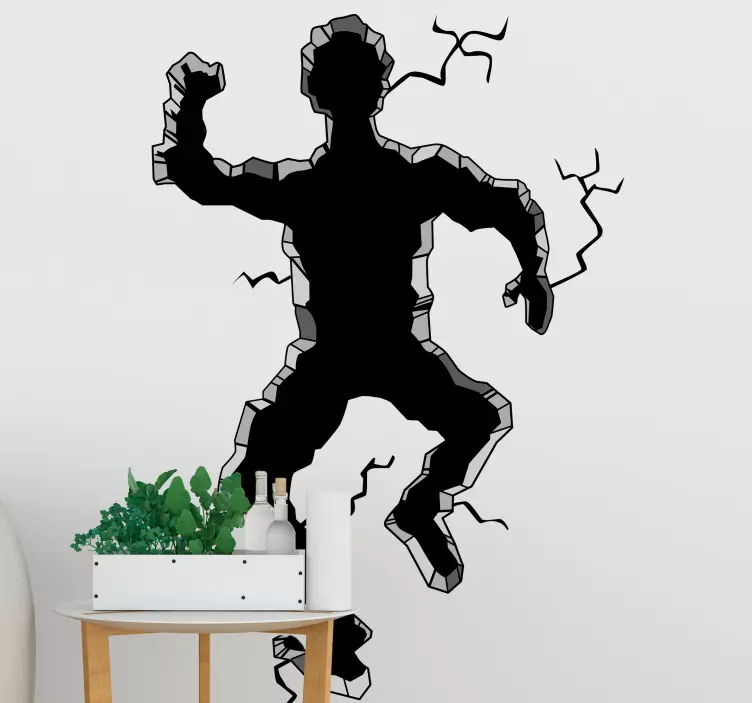 Sticker trompe-l'œil 3D trou homme - TenStickers