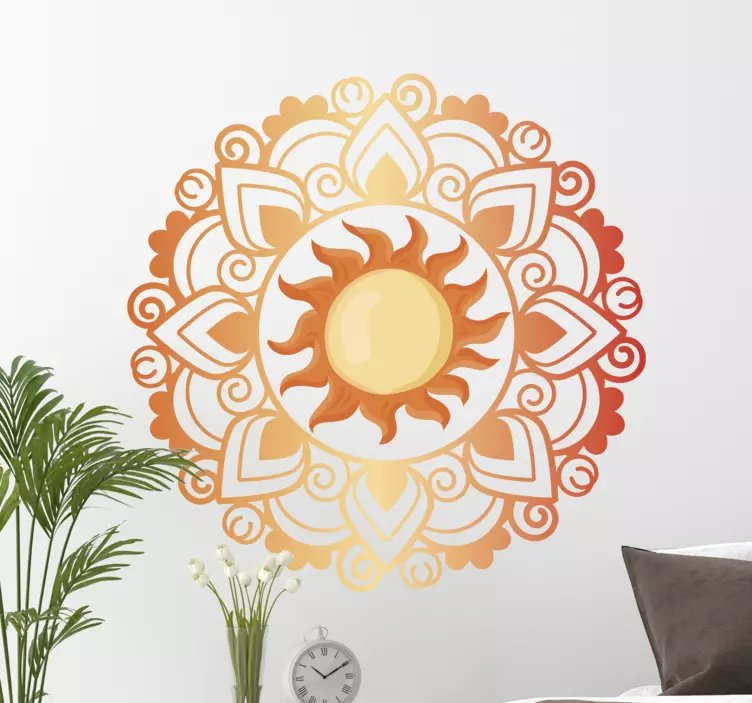 Sticker mural chambre mandala soleil - TenStickers
