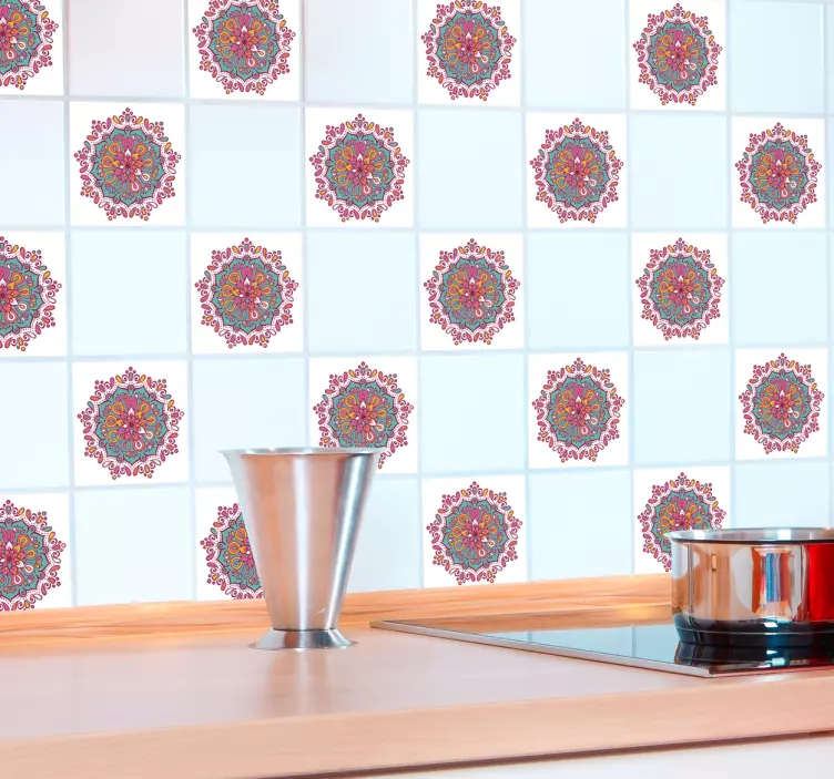 Sticker carrelage adhésif mandala - TenStickers