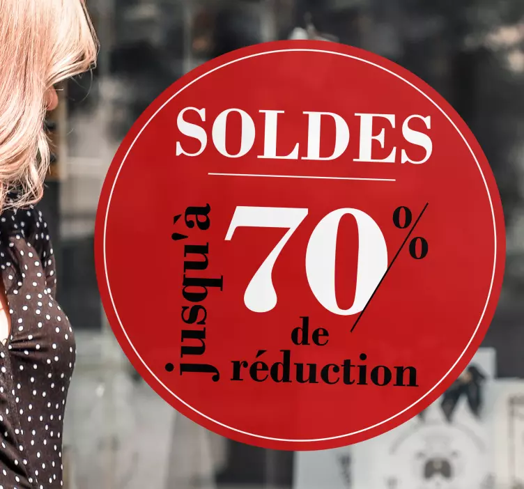 Sticker soldes pourcentage personnalisable - TenStickers