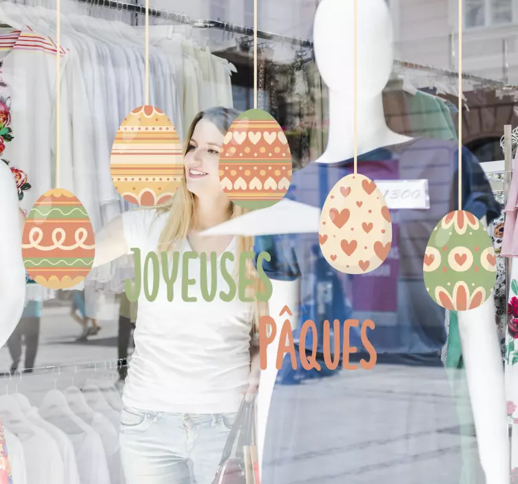 Sticker vitrine Joyeuses pâques - TenStickers