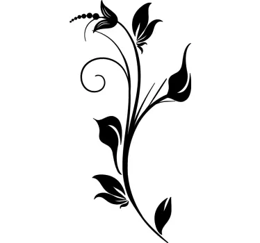 Sticker fleurs monochrome - TenStickers