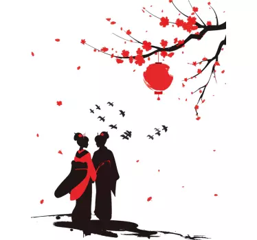 Sticker chambre geishas japonaises - TenStickers