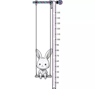Sticker toise lapin sur la balançoire - TenStickers