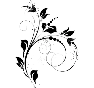 Sticker mural salon moderne plante monochrome - TenStickers