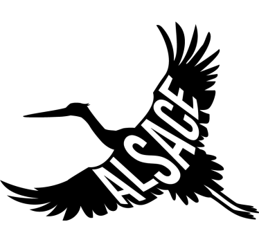 Sticker voiture Alsace avec cigogne - TenStickers