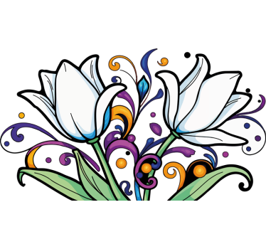 Sticker voiture tulipes colorées - TenStickers