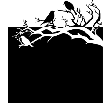 Sticker fenêtre branches avec des oiseaux - TenStickers