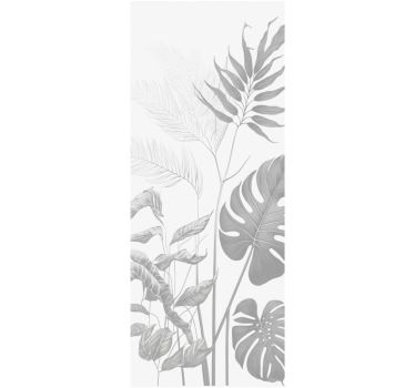 sticker pour porte placard plantes noires et blanches - TenStickers
