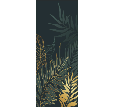 sticker pour porte placard élégante feuille tropicale - TenStickers