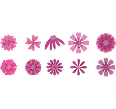 Sticker vélo gracieuses fleurs roses - TenStickers