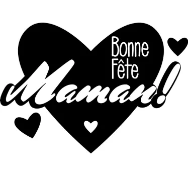 Sticker vitrine Bonne fête maman cœur - TenStickers