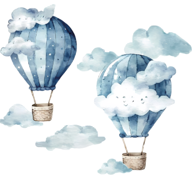 Sticker mural ballons bleus - TenStickers