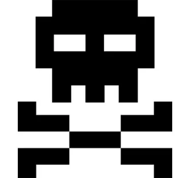 Sticker crâne et os pixel - TenStickers